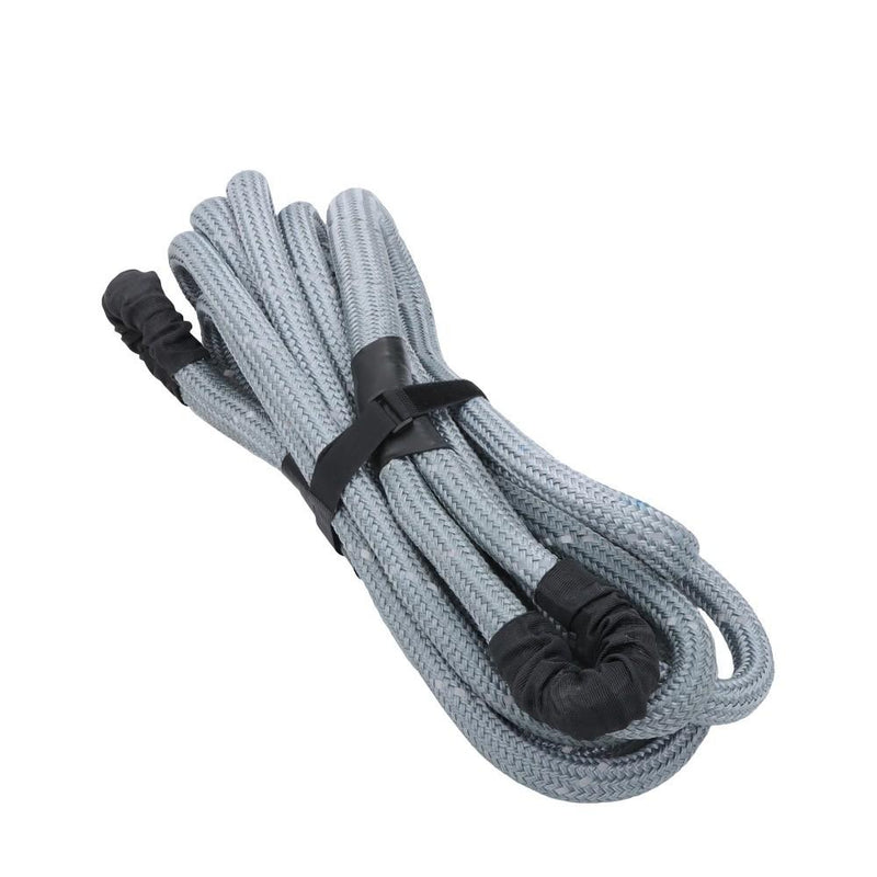 DURAFORCE 1"×30‘ Kinetic Recovery Tow Rope Gray Heavy Duty Energy Rope W/ 2 Shackles