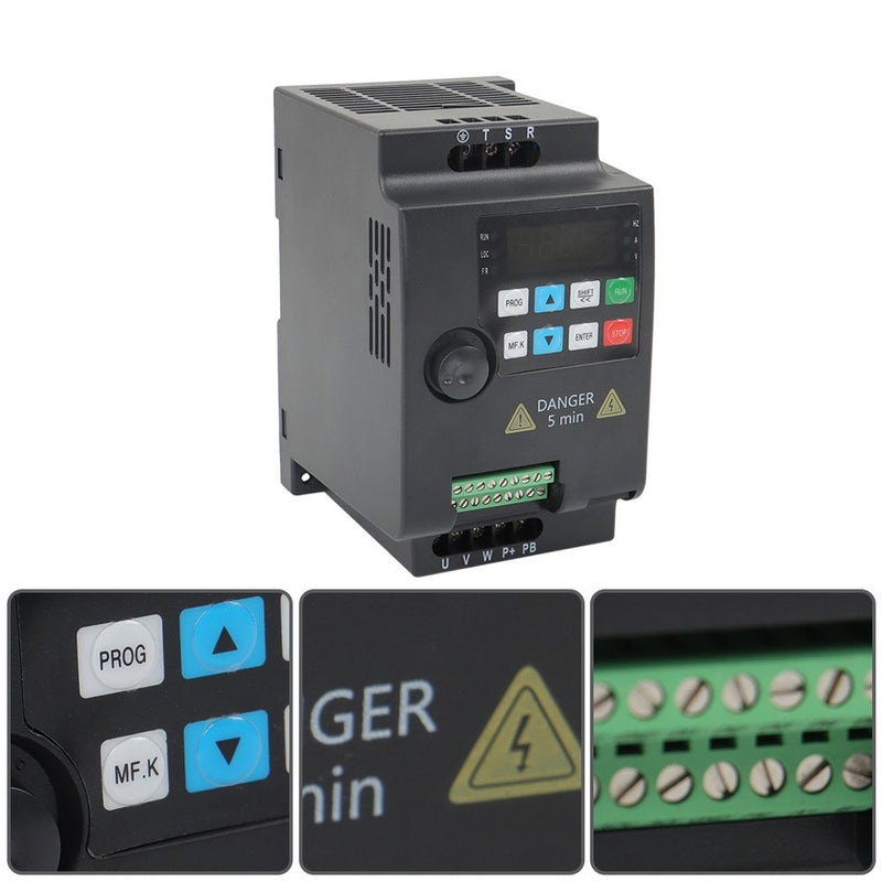 DURAFORCE VFD 1 to 3 Phase Variable Frequency Drive Inverter 220 V 3 HP 2.2 KW Replacement