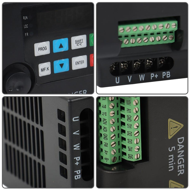 DURAFORCE VFD 1 to 3 Phase Variable Frequency Drive Inverter 220 V 3 HP 2.2 KW Replacement