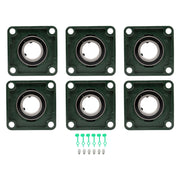 DURAFORCE 6pcs Self-Aligning UCF210-32 Pillow Block Bearing 4-Bolt 2" Bore Solid Base