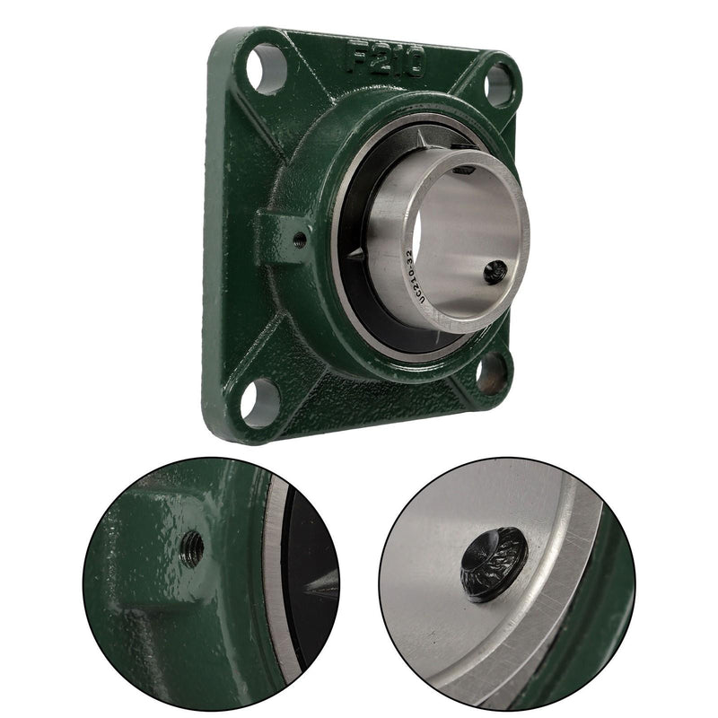 DURAFORCE 6pcs Self-Aligning UCF210-32 Pillow Block Bearing 4-Bolt 2" Bore Solid Base