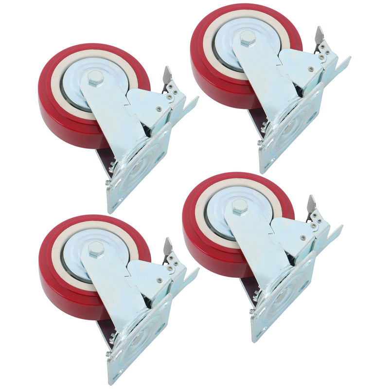 DURAFORCE 4 Pack 8" × 2" Swivel Caster Wheel Heavy Duty With Belt Brake Casters Industrial