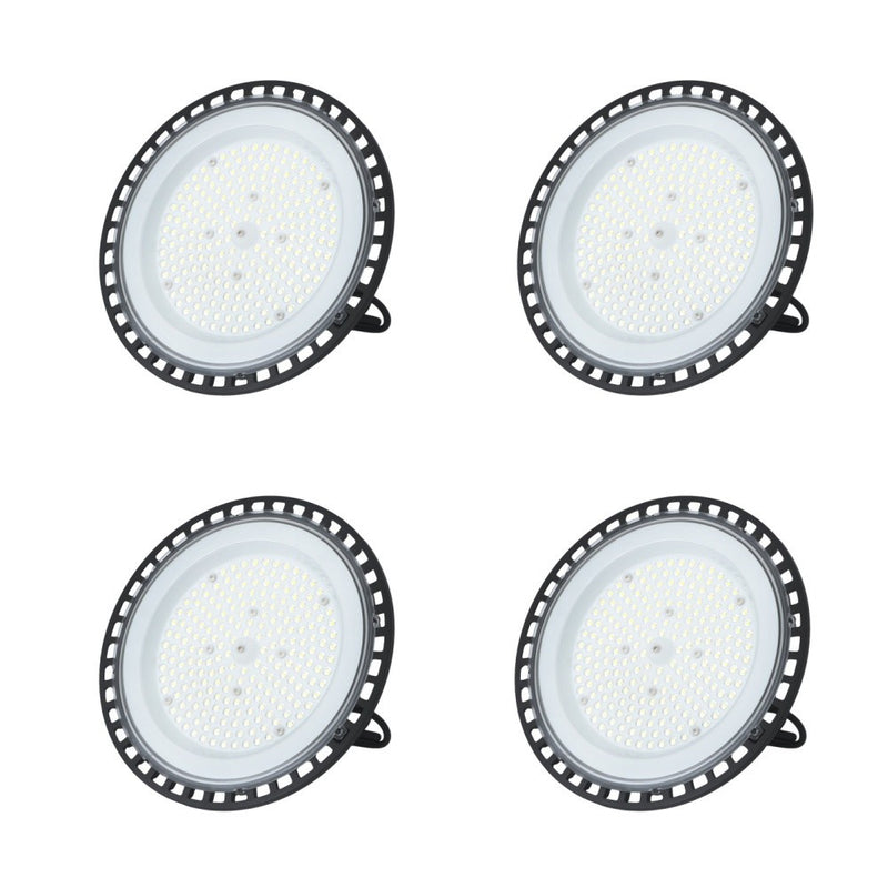 DURAFORCE 4 Pcs UFO LED 150W High Bay Light Lighting Fixture 18000LM With Hook Safety Rope