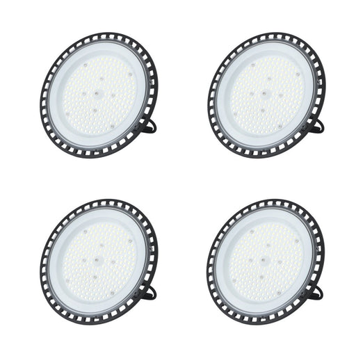 DURAFORCE 4 Pcs UFO LED 150W High Bay Light Lighting Fixture 18000LM With Hook Safety Rope