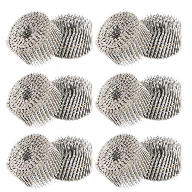 DURAFORCE Siding Nail 2-1/2” × .09”15 Degree 3600Pcs Ring Shank Stainless Steel Wire Coil