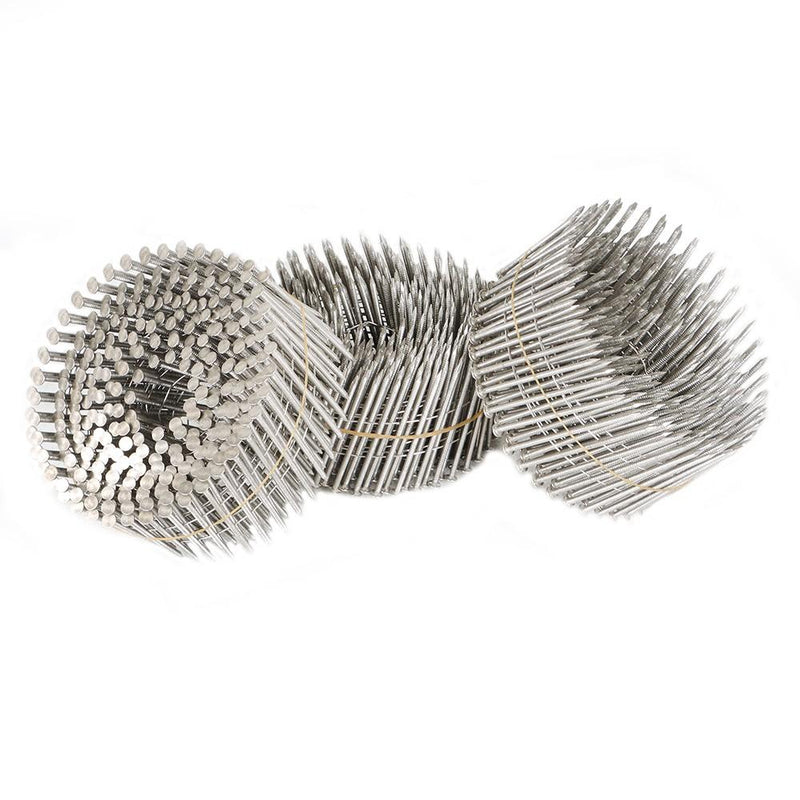 DURAFORCE Siding Nail 2-1/2” × .09”15 Degree 3600Pcs Ring Shank Stainless Steel Wire Coil