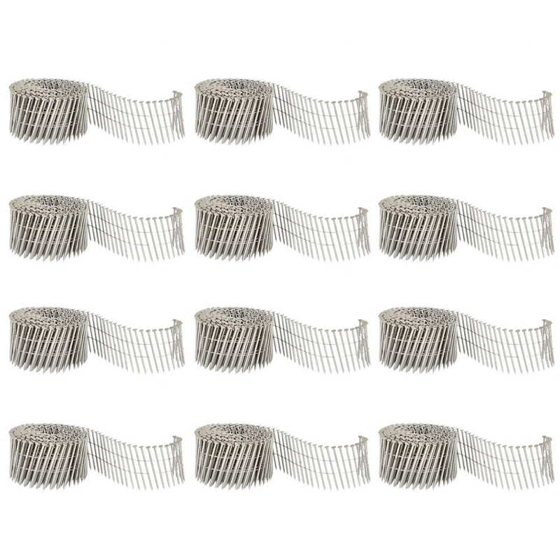 DURAFORCE Siding Nail 2-1/2” × .09”15 Degree 3600Pcs Ring Shank Stainless Steel Wire Coil