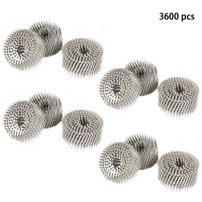 DURAFORCE Siding Nail 2-1/2” × .09”15 Degree 3600Pcs Ring Shank Stainless Steel Wire Coil