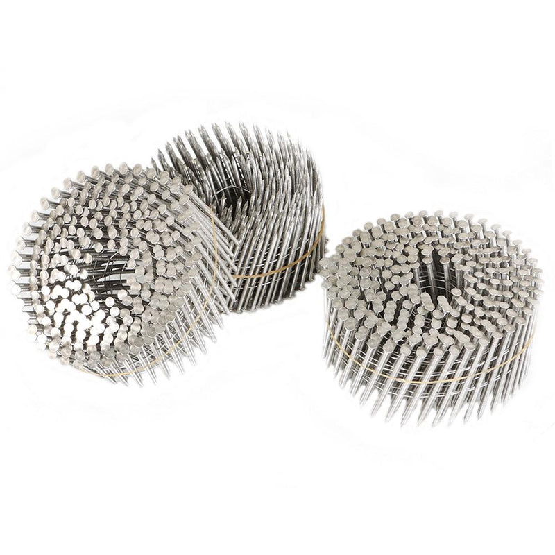DURAFORCE Siding Nail 2-1/2” × .09”15 Degree 3600Pcs Ring Shank Stainless Steel Wire Coil