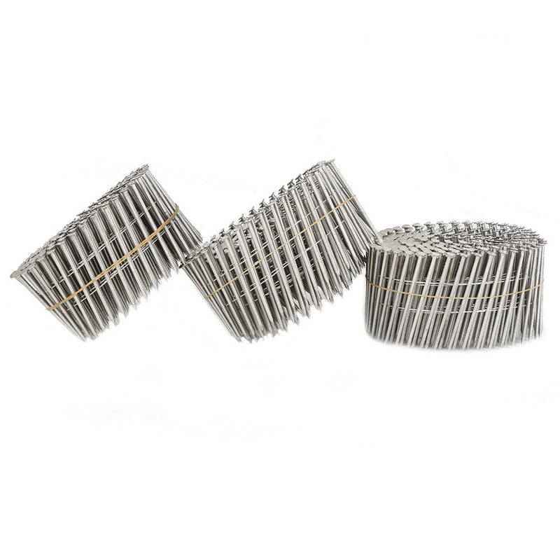 DURAFORCE Siding Nail 2-1/2” × .09”15 Degree 3600Pcs Ring Shank Stainless Steel Wire Coil