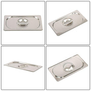 DURAFORCE Commercial Stainless Steel Hotel Pan Set 1/3 Size, 6" Deep with Lids, 6-Pack