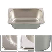 DURAFORCE Commercial Stainless Steel Hotel Pan Set 1/3 Size, 6" Deep with Lids, 6-Pack