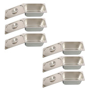 DURAFORCE Commercial Stainless Steel Hotel Pan Set 1/3 Size, 6" Deep with Lids, 6-Pack