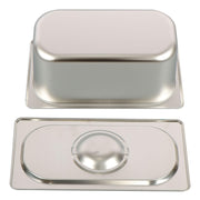 DURAFORCE Commercial Stainless Steel Hotel Pan Set 1/3 Size, 6" Deep with Lids, 6-Pack