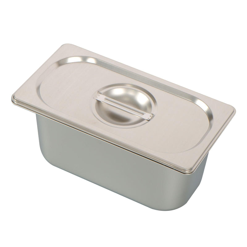 DURAFORCE Commercial Stainless Steel Hotel Pan Set 1/3 Size, 6" Deep with Lids, 6-Pack
