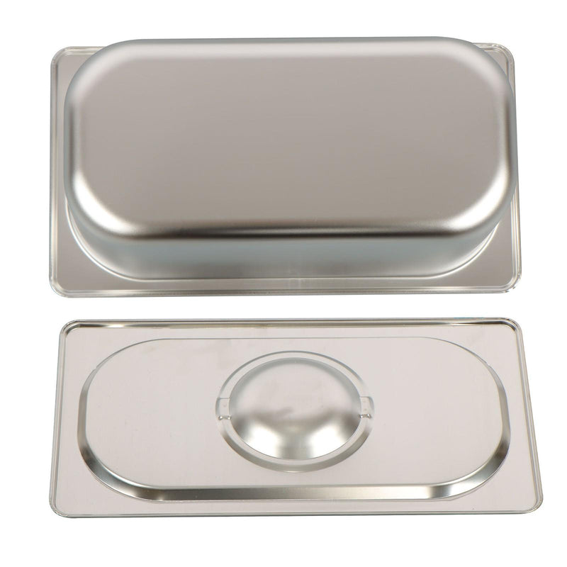 DURAFORCE Commercial Stainless Steel Hotel Pan Set 1/3 Size, 6" Deep with Lids, 6-Pack