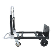 DURAFORCE Carbon Steel 3 in 1 Hand Truck Dolly W/ Rubber Brake-Wheels and 2 Elastic Ropes