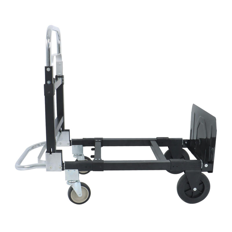 DURAFORCE Carbon Steel 3 in 1 Hand Truck Dolly W/ Rubber Brake-Wheels and 2 Elastic Ropes
