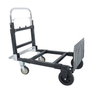 DURAFORCE Carbon Steel 3 in 1 Hand Truck Dolly W/ Rubber Brake-Wheels and 2 Elastic Ropes