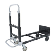 DURAFORCE Carbon Steel 3 in 1 Hand Truck Dolly W/ Rubber Brake-Wheels and 2 Elastic Ropes