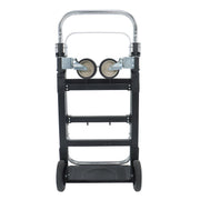 DURAFORCE Carbon Steel 3 in 1 Hand Truck Dolly W/ Rubber Brake-Wheels and 2 Elastic Ropes