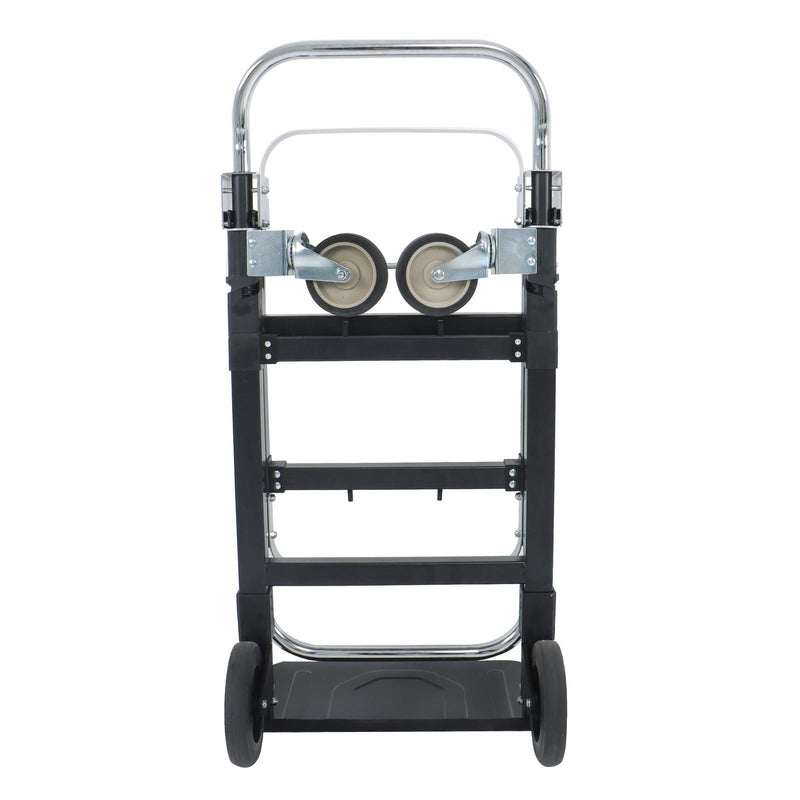DURAFORCE Carbon Steel 3 in 1 Hand Truck Dolly W/ Rubber Brake-Wheels and 2 Elastic Ropes