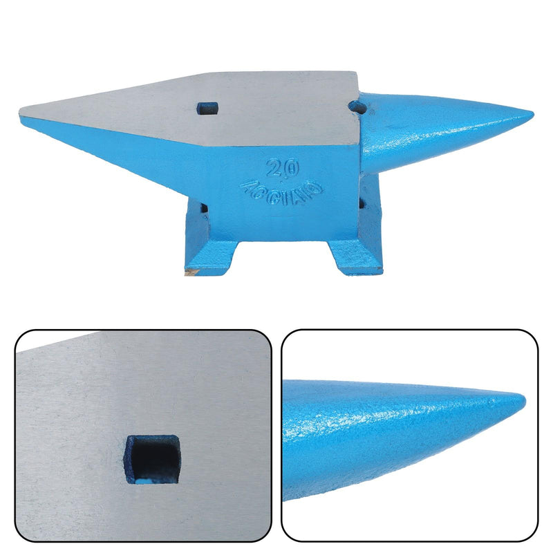 DURAFORCE Double Horn Anvil Steel Anvil Blacksmith 44Lb Heat Treated Long Round Horn