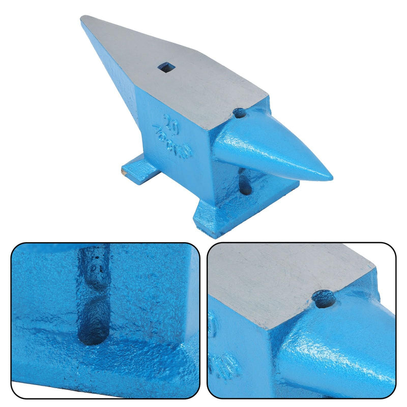 DURAFORCE Double Horn Anvil Steel Anvil Blacksmith 44Lb Heat Treated Long Round Horn