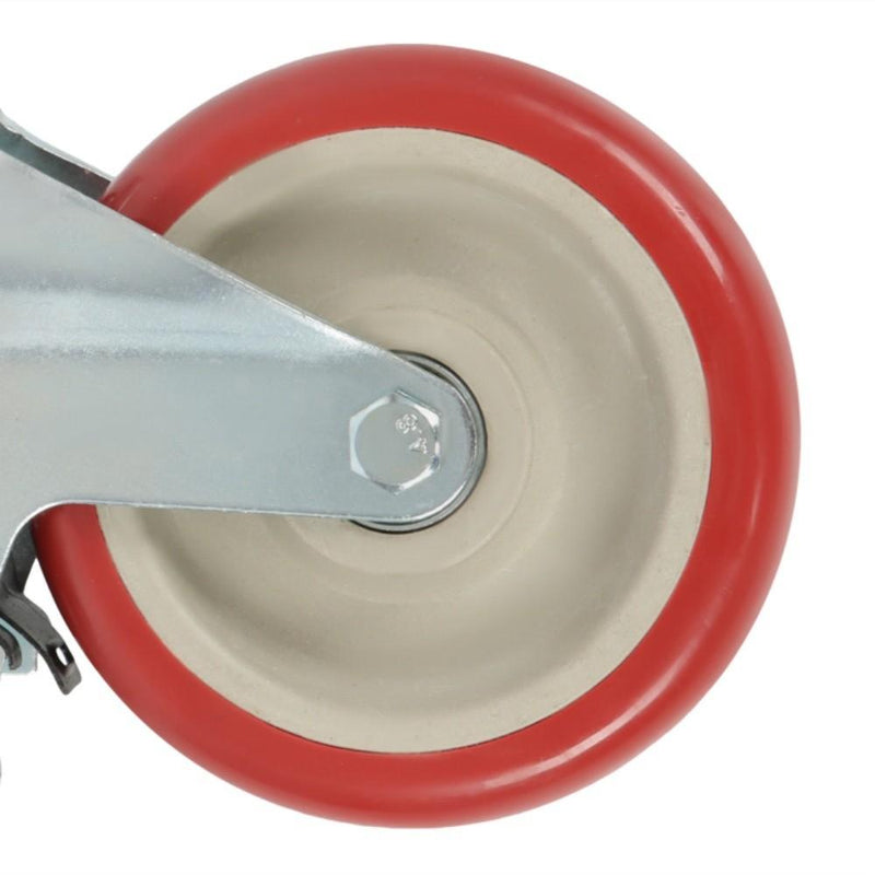DURAFORCE 16 Pack Polyurethane Heavy Duty Swivel Caster Wheels 5'' With Brake Concave Hubs