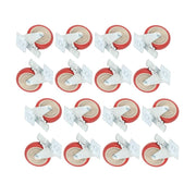 DURAFORCE 16 Pack Polyurethane Heavy Duty Swivel Caster Wheels 5'' With Brake Concave Hubs