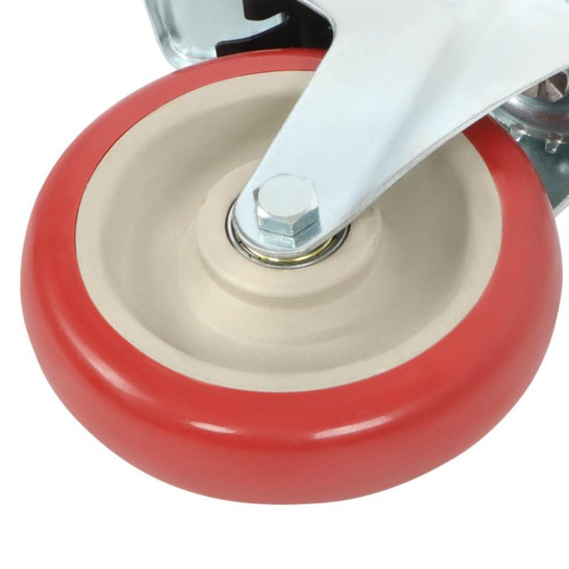 DURAFORCE 16 Pack Polyurethane Heavy Duty Swivel Caster Wheels 5'' With Brake Concave Hubs