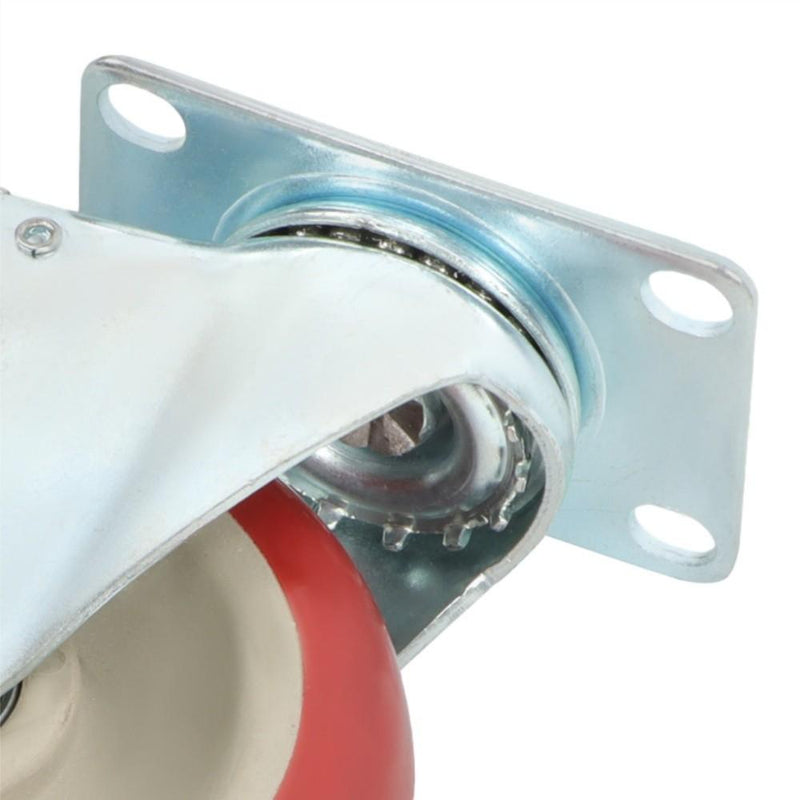 DURAFORCE 16 Pack Polyurethane Heavy Duty Swivel Caster Wheels 5'' With Brake Concave Hubs