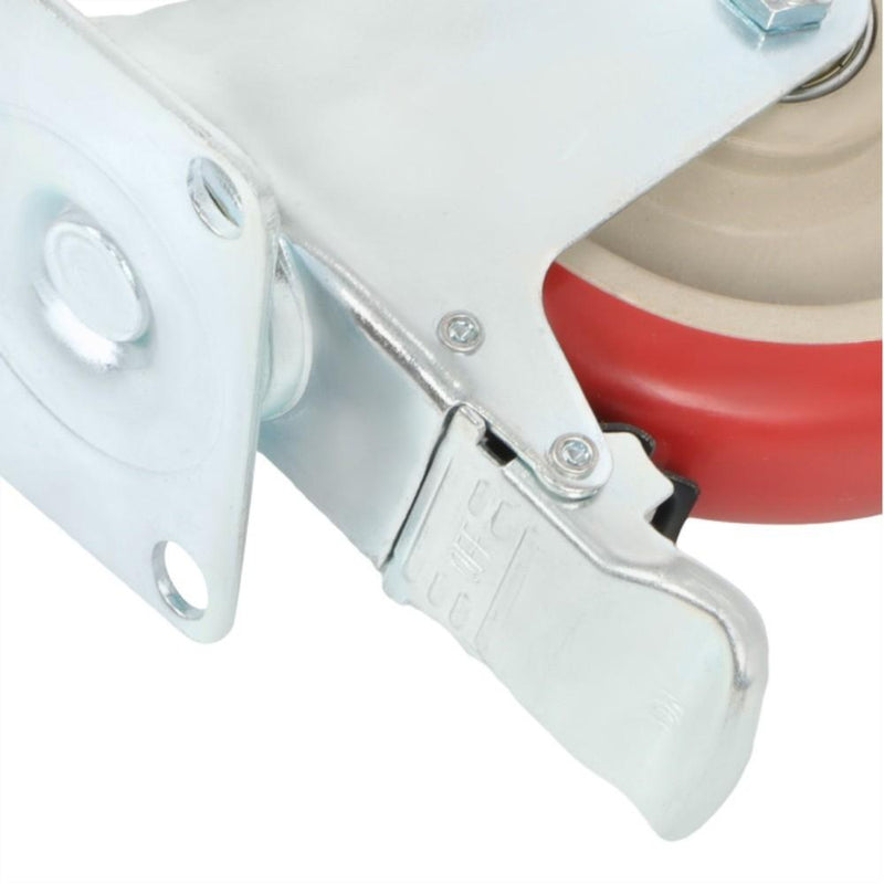 DURAFORCE 16 Pack Polyurethane Heavy Duty Swivel Caster Wheels 5'' With Brake Concave Hubs