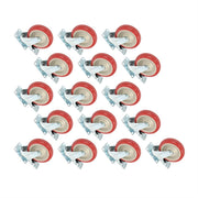 DURAFORCE 16 Pack Polyurethane Heavy Duty Swivel Caster Wheels 5'' With Brake Concave Hubs