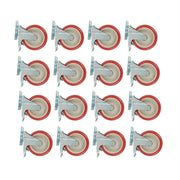 DURAFORCE 16 Pack Polyurethane Heavy Duty Swivel Caster Wheels 5'' With Brake Concave Hubs