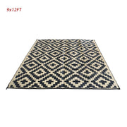 DURAFORCE Waterproof Outdoor Rug 9x12 ft Outdoor Plastic Straw Rug For Camping RV Deck