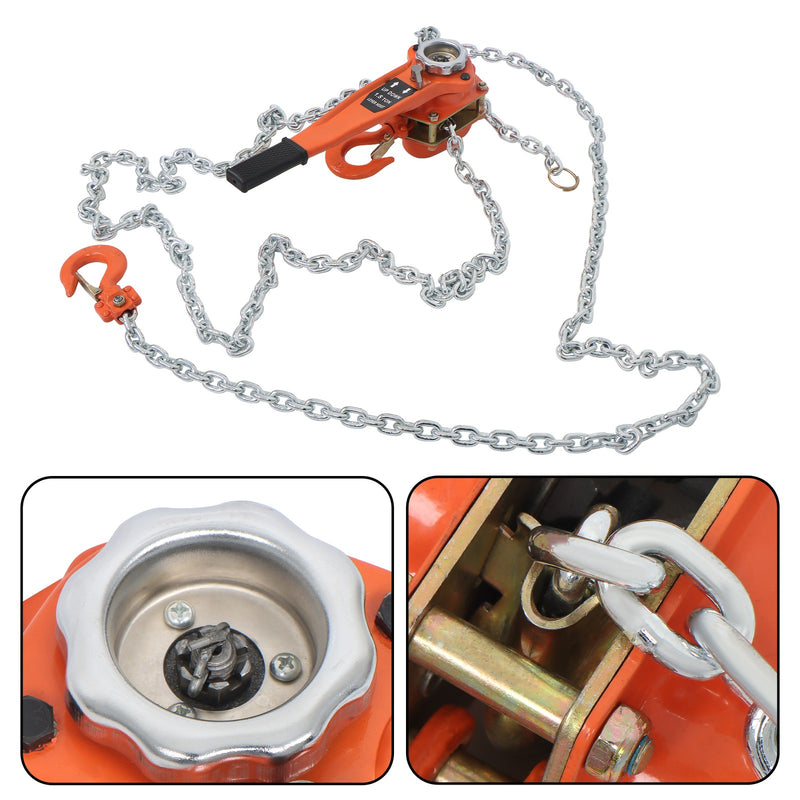 DURAFORCE Manual Lever Chain Hoist 3300LB G80 Chain Come Along 20 ft w/ 2 Heavy Duty Hooks
