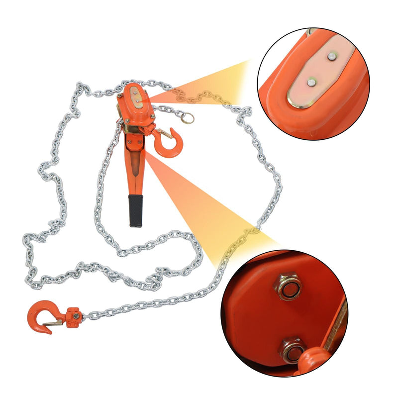 DURAFORCE Manual Lever Chain Hoist 3300LB G80 Chain Come Along 20 ft w/ 2 Heavy Duty Hooks