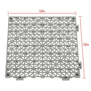 DURAFORCE Interlocking Drainage Floor Mat 12"x 12" PVC Non-Slip Floor Tiles 55 Pack Gray