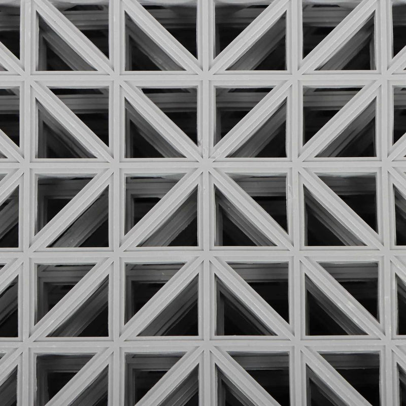 DURAFORCE Interlocking Drainage Floor Mat 12"x 12" PVC Non-Slip Floor Tiles 55 Pack Gray