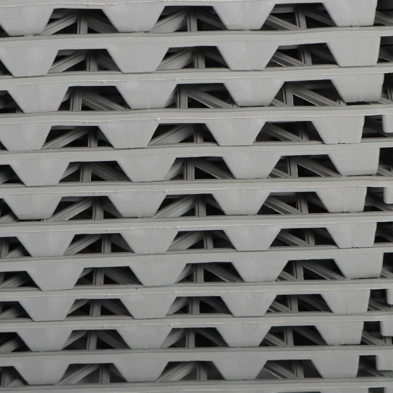 DURAFORCE Interlocking Drainage Floor Mat 12"x 12" PVC Non-Slip Floor Tiles 55 Pack Gray