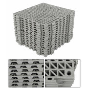 DURAFORCE Interlocking Drainage Floor Mat 12"x 12" PVC Non-Slip Floor Tiles 55 Pack Gray