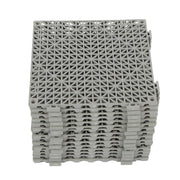 DURAFORCE Interlocking Drainage Floor Mat 12"x 12" PVC Non-Slip Floor Tiles 55 Pack Gray
