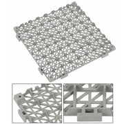 DURAFORCE Interlocking Drainage Floor Mat 12"x 12" PVC Non-Slip Floor Tiles 55 Pack Gray