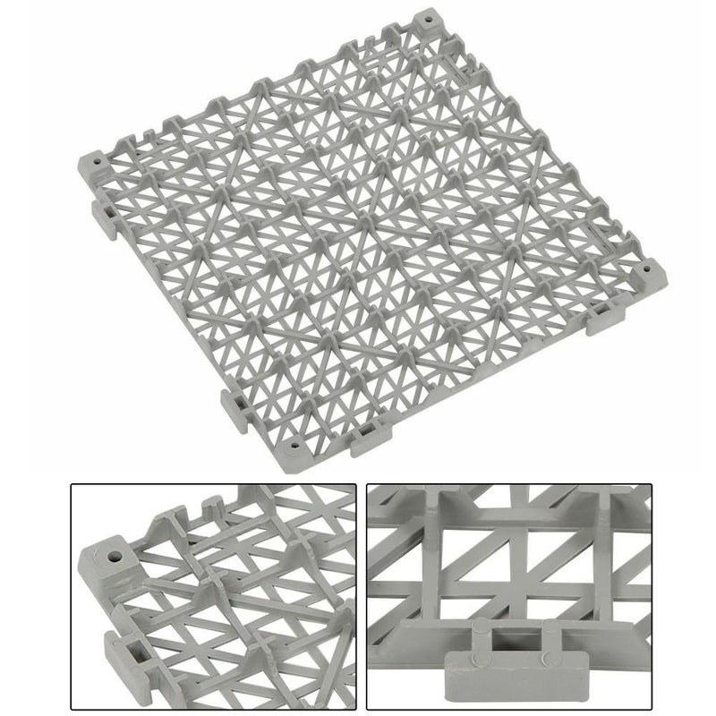 DURAFORCE Interlocking Drainage Floor Mat 12"x 12" PVC Non-Slip Floor Tiles 55 Pack Gray