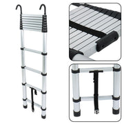 DURAFORCE 10.5 FT Telescoping Ladder Tall Ladder Folding Retractable Ladder W/ 2 Hooks