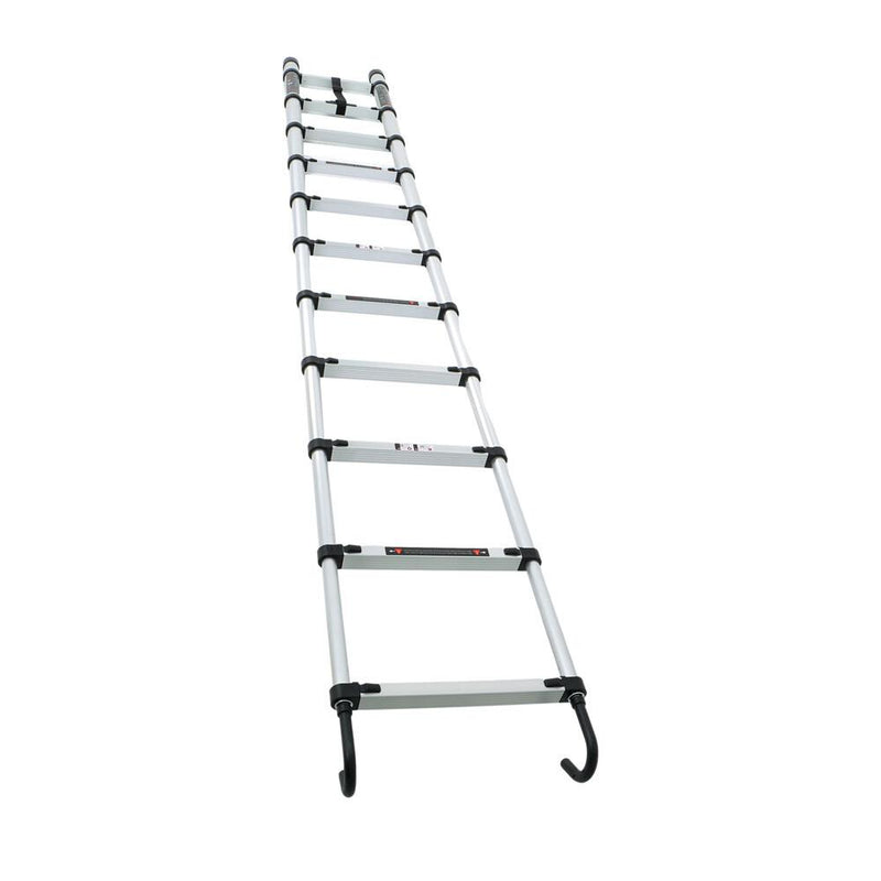 DURAFORCE 10.5 FT Telescoping Ladder Tall Ladder Folding Retractable Ladder W/ 2 Hooks
