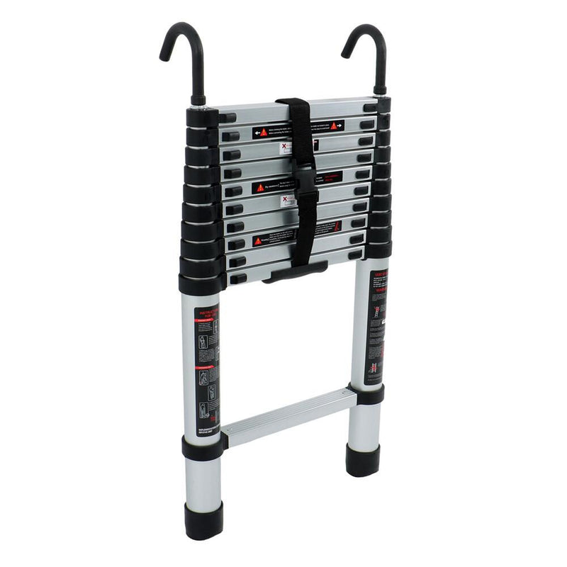 DURAFORCE 10.5 FT Telescoping Ladder Tall Ladder Folding Retractable Ladder W/ 2 Hooks
