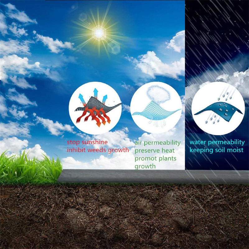 DURAFORCE 6×300FT Weed Cover PE Woven Ground Cover Landscape Fabric 3.2-Ounce Weed Barrier