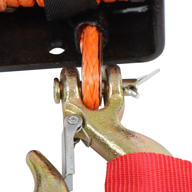 DURAFORCE 2000lbs 12VDC/1HP Motor Electric Winch Synthetic Rope for Trailer Boat 50 Feet